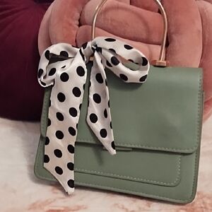 Green Mini Bag 💚 with Polka Dot Twilly